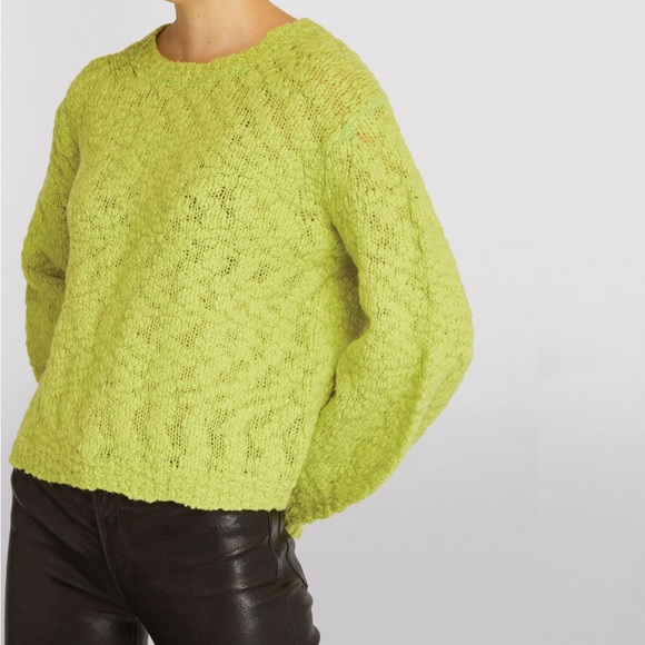 Helmut Lang Lime Green Crew Neck Sweater - Picture 2 of 11